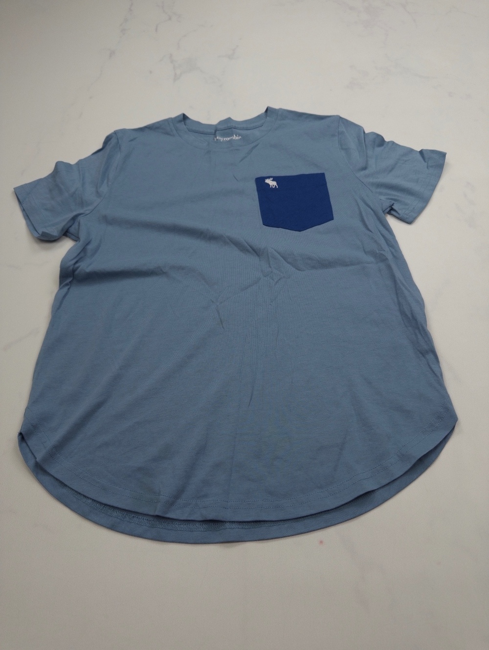 Abercrombie Kids Classic Style T Shirt Light Blue 2010s Minimalist - Boys 15/16